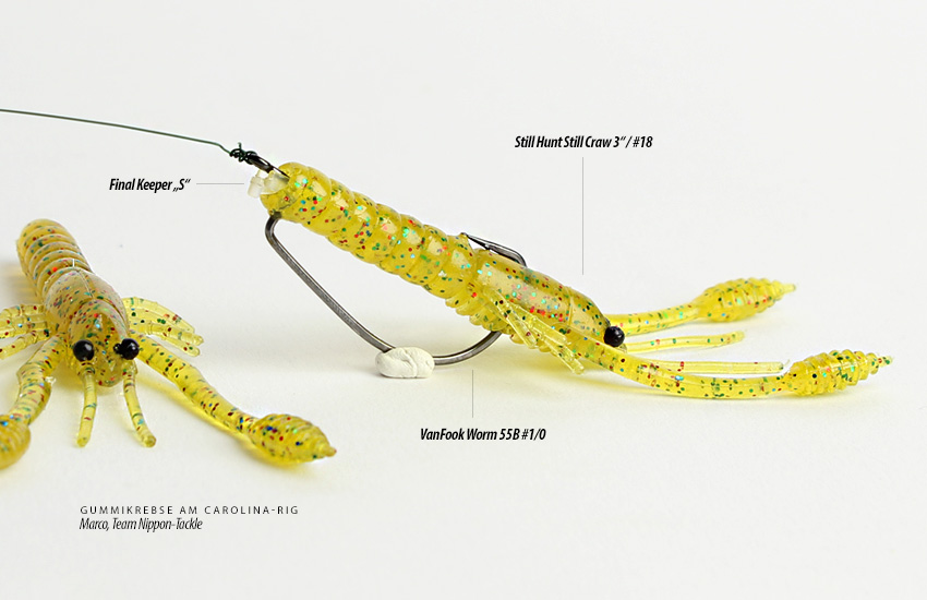 Gimmukrebse am Carolina-Rig - Still Craw 3 Inch